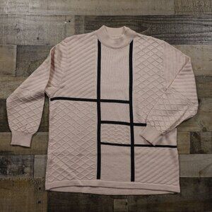 Freya acrylic wool mock neck sweater women's medium pink‎ vintage
